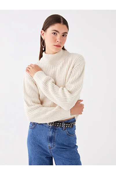 LC Waikiki Patterned Long Sleeve Half Turtleneck Women's Knitwear Sweater