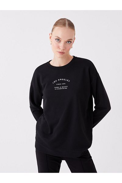 LC Waikiki Long Sleeve Oversize Crew Neck Women's Sweatshirt - Printed