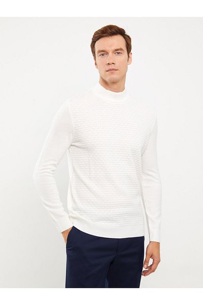 LC Waikiki Pánský pletený svetr - poloviční rolák, dlouhý rukáv