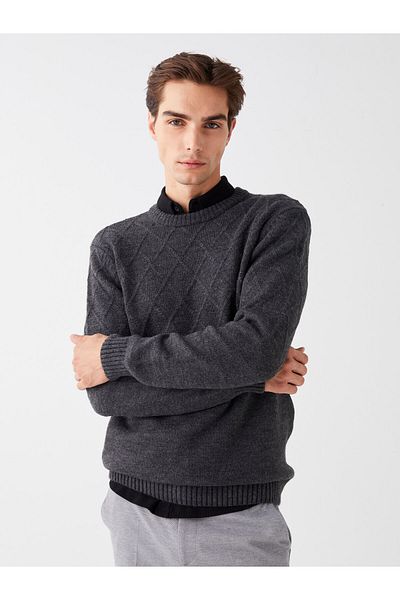 LC Waikiki Men's Knitwear Sweater - Long Sleeve, Crew Neck
