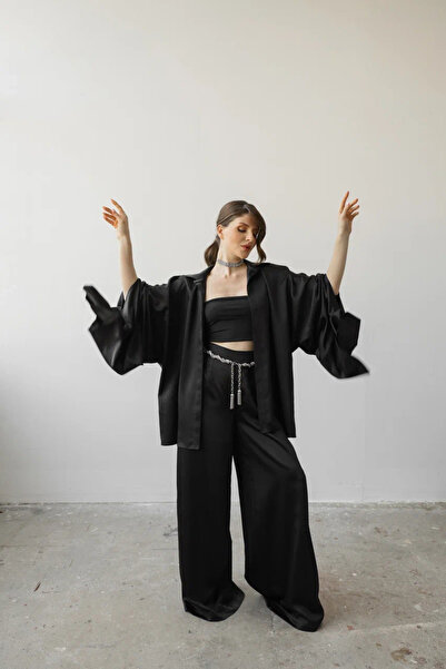 Brillare Dress Kimono Takımı Siyah
