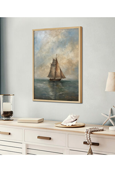 HOMEPACK Pictură unică înrămată Seria barca cu pânze Pictură clasică poster T...