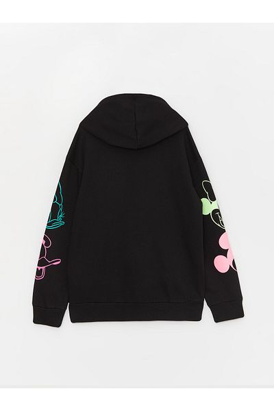 LC Waikiki Dívčí mikina s dlouhým rukávem s potiskem Mickey Mouse