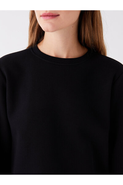 LC Waikiki Bisiklet Yaka Düz Uzun Kollu Kadın Sweatshirt Tunik