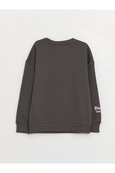 LC Waikiki Crew Neck - Girl's Printed Long Sleeve Sweatshirt