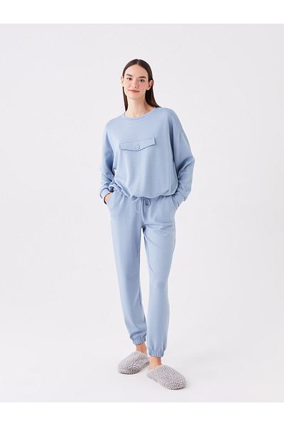 LC Waikiki Dámske pyžamové nohavice Jogger - plochý strih s elastickým pásom