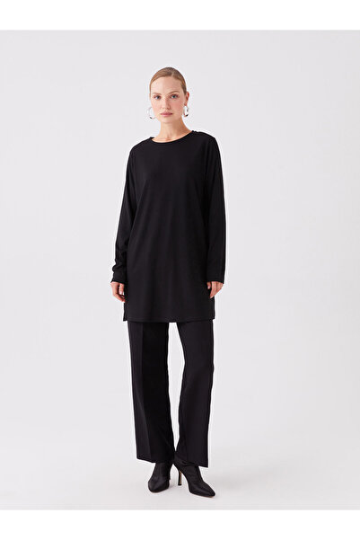 LC Waikiki Women's Tunic - Crew Neck, Solid, Long Sleeve