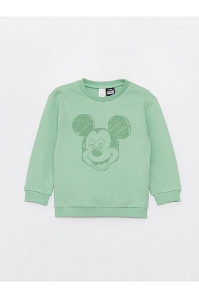 LC Waikiki Chlapecká mikina s potiskem Crew Neck Mickey Mouse