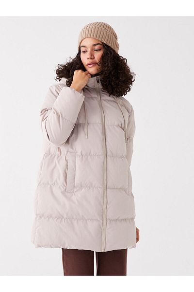 LC Waikiki Dámský kabát s kapucí Puffer