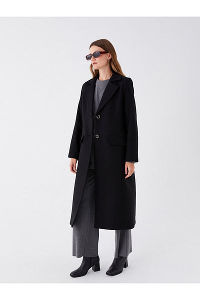 LC Waikiki Plain Stamped Women's Coat - Jacket Collar