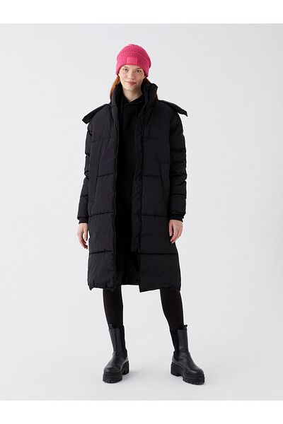 LC Waikiki Dámský kabát s kapucí Puffer