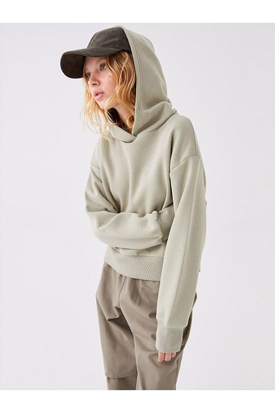 LC Waikiki Obyčejná oversize dámská mikina s dlouhým rukávem