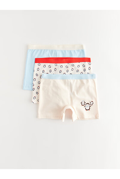 LC Waikiki Printed Cotton Girl's Boxer Set of 3