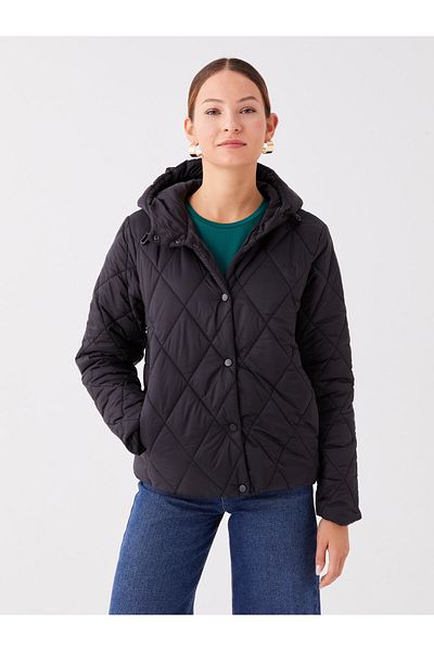 LC Waikiki Women's Quilted Puffer Jacket - Hooded
