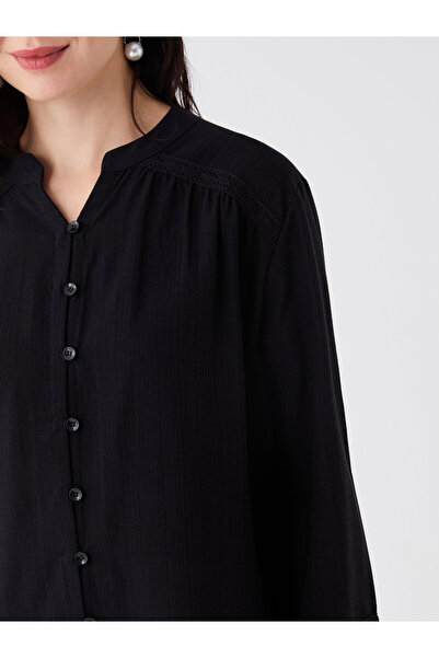 LC Waikiki Leaked Collar Plain Long Sleeve Women's Shirt