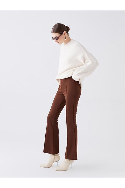 LC Waikiki Lcwaikiki Basic Brown Elastic Waist Tight Fit Women's Pants