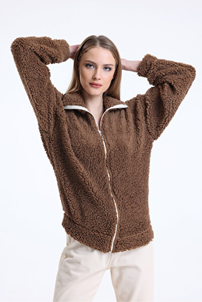 MOONBULL Γυναικείο βελούδινο φούτερ με φερμουάρ