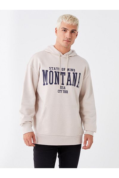 LC Waikiki Men's Hoodie - Long Sleeve and Printed