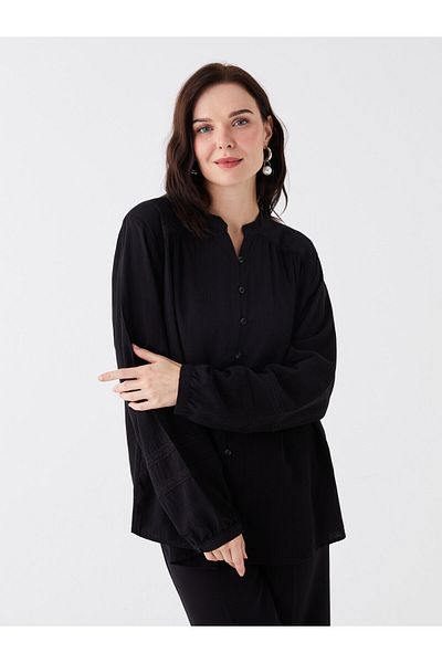 LC Waikiki Leaked Collar Plain Long Sleeve Women's Shirt