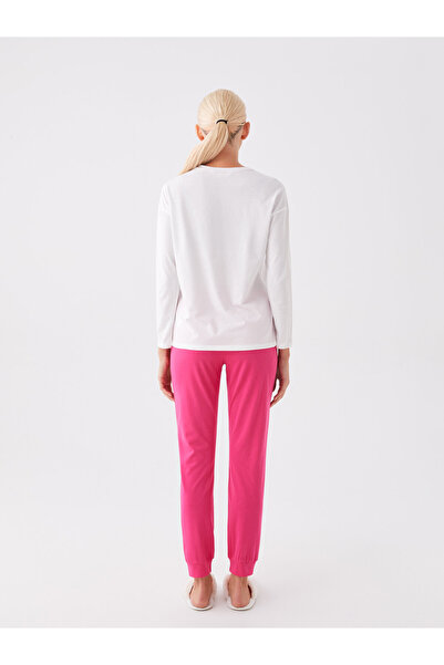 LC Waikiki Damen-Pyjama-Set mit langen Ärmeln und Rundhalsausschnitt – bedruckt