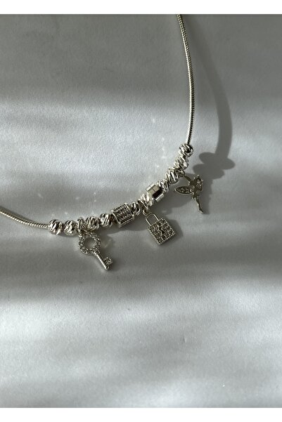 KİLİGİSTANBUL Gümüş Renk Faıry Charm Kolye 40 Cm