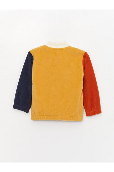LC Waikiki Stand Collar Long Sleeve Color Blocked Fleece Baby Boy Sweatshirt