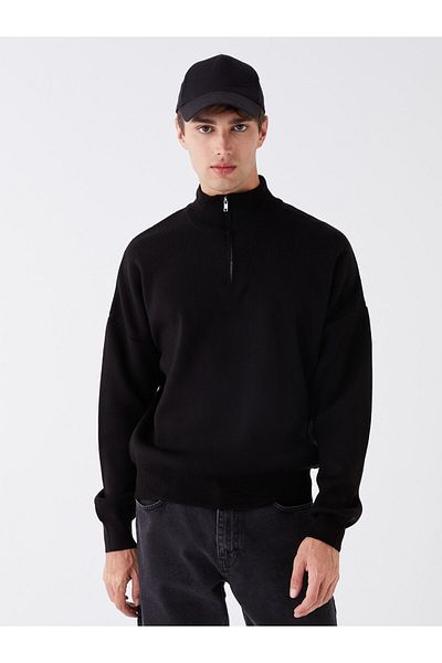 LC Waikiki Men's Knitwear Sweater - Stand Collar, Long Sleeve