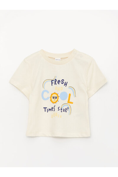 LC Waikiki Crew Neck Short Sleeve Printed Baby Boy T-Shirt and Shorts Set of 2