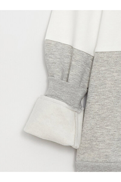 LC Waikiki Dívčí mikina s dlouhým rukávem s potištěným vysokým límcem