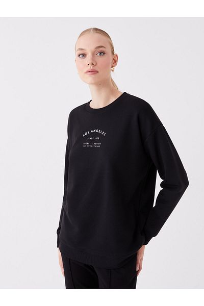 LC Waikiki Long Sleeve Oversize Crew Neck Women's Sweatshirt - Printed