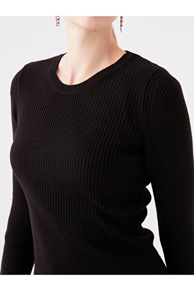 LC Waikiki Dámský úpletový svetr – výstřih, pevný dlouhý rukáv