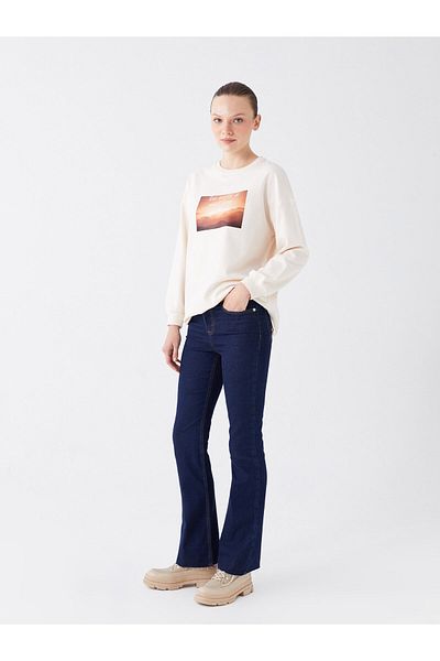 LC Waikiki Pantaloni Jean de damă cu ajustare dreaptă