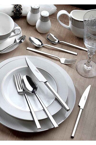 Yiğit طقم شوكة ملعقة من الفولاذ مكون من 60 قطعة باللون الفيروزي 3.00 مم 18/10 12 شخصًا