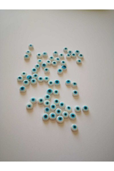 PASAMİA White Evil Eye Bead Acrylic 25 Pieces 5mm