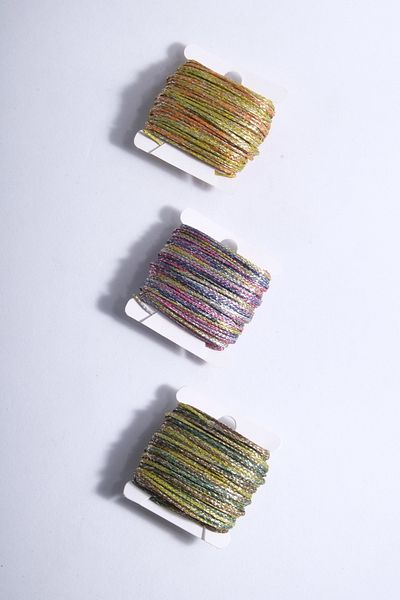 Eskişehir hobi sanat 10 Meters 3 Colors 0.8 mm Glitter Multicolor Waxed Thread (TOTAL 30 METERS) Decorative Decoration Bundling String