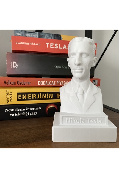 Root Made Nikola Tesla Büstü Dekoratif Obje Kitaplık Dekor Hediyelik Biblo
