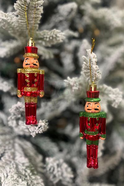 Huzur Party Store Nutcracker Lead Soldier 13 cm Christmas Tree Tree Ornament Metallic Red Green Gold Glitter New Year