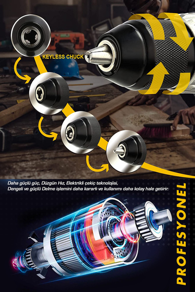 POWER BLACK 58 Vf 5ah Metal Şanzuman Çift Akülü Şarjlı Darbeli Matkap 24 Parça Akülü Vidalama