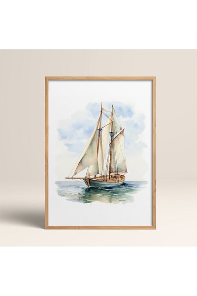 HOMEPACK Κορνίζα Μονό Πίνακα Sailboat Series Classic Poster Painting TK/130