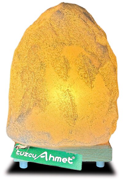 Tuzcu Ahmet Doğal Kaya Tuzu Tuz Lambası 3-4 Kg Sarı Işıklı