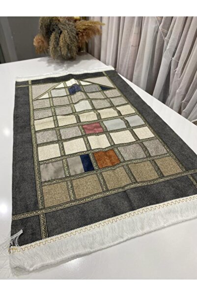 Kumru Çeyiz İPEK KADİFE NAKIŞLI SAÇAKLI 40 YAMA SECCADE NAMAZLIK 70 X 120