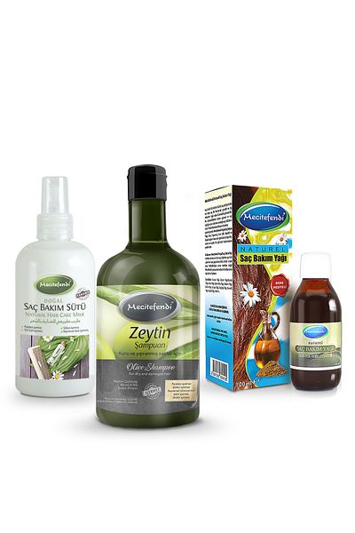 Mecitefendi Mecitefenden Olive Shampoo and Hair Care Oil + Hair Care Milk Set