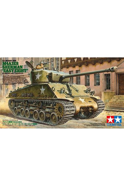 TAMIYA 1/35 USM4A3E8 Sherman Easy 8 European Plastic Tank Model Kit, Disassembled Hobby Set