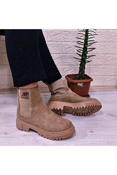 MP ONE M.P 2744 Vizon Süet İçi Polar Tüylü Bilekten Lastikli Bot