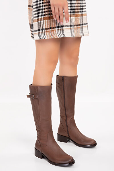 Elile Shoes Hakiki Deri Kışlık Kadın Çizme 33-34-35-41-42-43-44-45 Numara