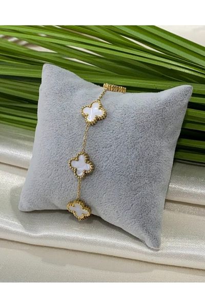 Mjey Accessories 316L الصلب بيرليسسينت البرسيم سوار