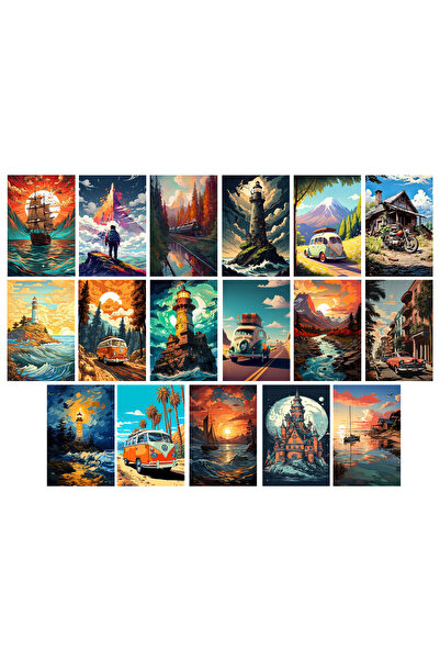 TELLGRAF مجموعة بطاقات بريدية بطابع الطبيعة (17 قطعة 10x15 سم)