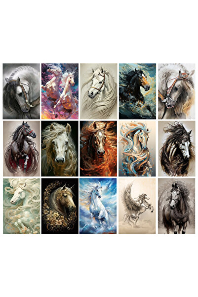 TELLGRAF مجموعة بطاقات بريدية بموضوع الخيول (10x15 سم 15 قطعة)
