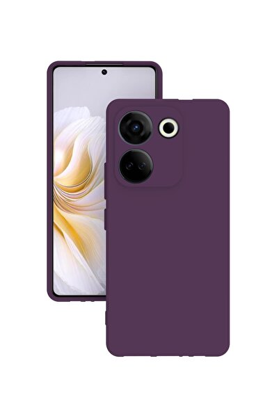 TECNO Camon 20 Pro Kılıf Kamera Korumalı Silikon Rubber Arka Kapak Mor