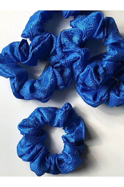 Bayır 5'li Lacivert Saç Lastik Toka Seti Saten Toka/saç Tokası/set Toka/simit...